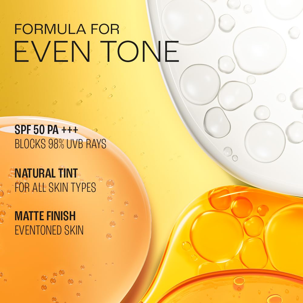 Lakme Sun Expert Tinted Sunscreen 50 SPF PA+++, Natural Tone, With Cucumber, Lightweight, Ultra Matte Finish, Blocks Upto 97% Harmful Sunrays, 100 ml