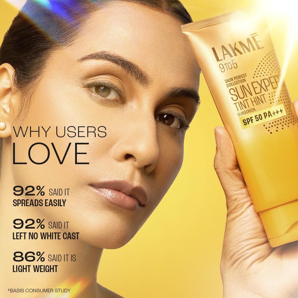 Lakme Sun Expert Tinted Sunscreen 50 SPF PA+++, Natural Tone, With Cucumber, Lightweight, Ultra Matte Finish, Blocks Upto 97% Harmful Sunrays, 100 ml