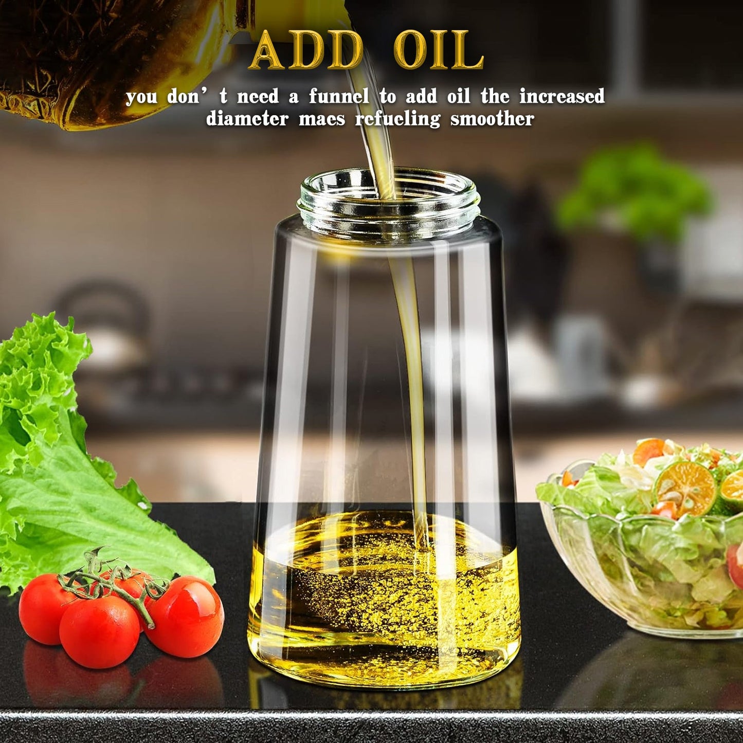 2 In 1 Oil Dispenser And Oil Sprayer,500ml 2 in 1 Glass Oil Sprayer and Dispenser Bottle, Premium Nozzle, Multi Color (2 IN 1 OIL DISPENSER AND SPRAYER)