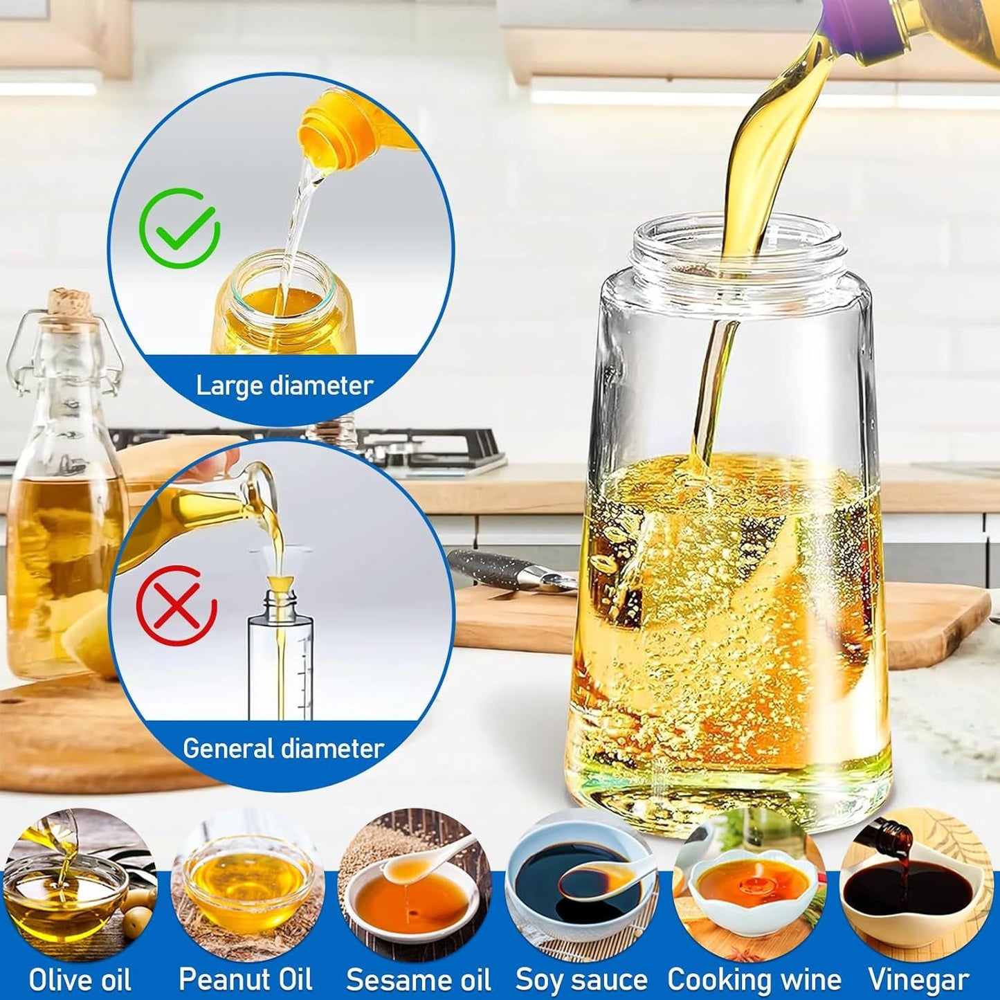 2 In 1 Oil Dispenser And Oil Sprayer,500ml 2 in 1 Glass Oil Sprayer and Dispenser Bottle, Premium Nozzle, Multi Color (2 IN 1 OIL DISPENSER AND SPRAYER)