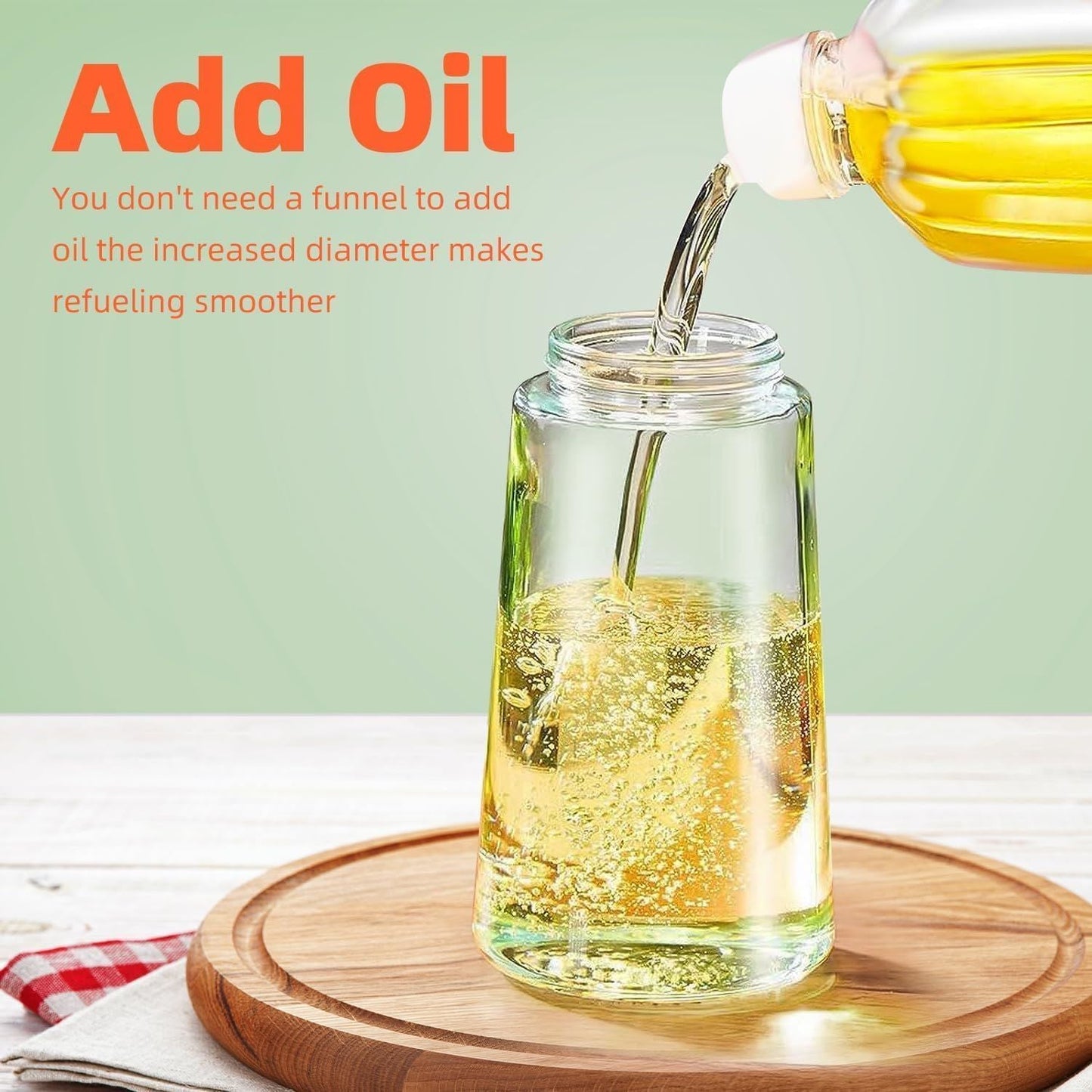 2 In 1 Oil Dispenser And Oil Sprayer,500ml 2 in 1 Glass Oil Sprayer and Dispenser Bottle, Premium Nozzle, Multi Color (2 IN 1 OIL DISPENSER AND SPRAYER)