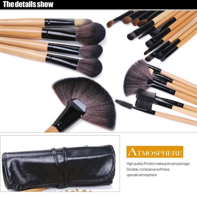 24 pcs Makeup Brush Sets Professional Cosmetics Brushes Eyebrow Powder|